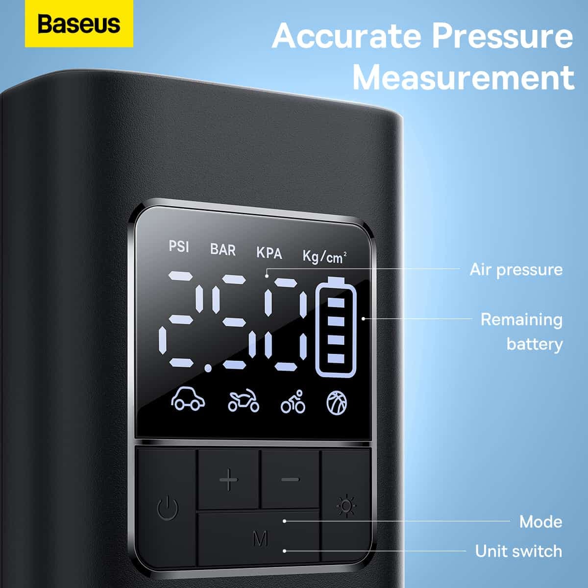 کمپرسور باد شارژی بیسوس مدل Baseus SuperMini Pro BS-CG016 C11159300111-00 — تصویر ۹