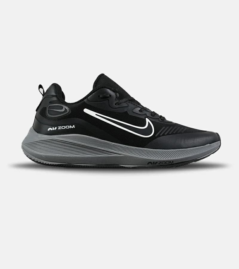 کفش کتانی مردانه و زنانه مشکی طوسی نایک NIKE air zoom | مدل 7587 — تصویر ۲