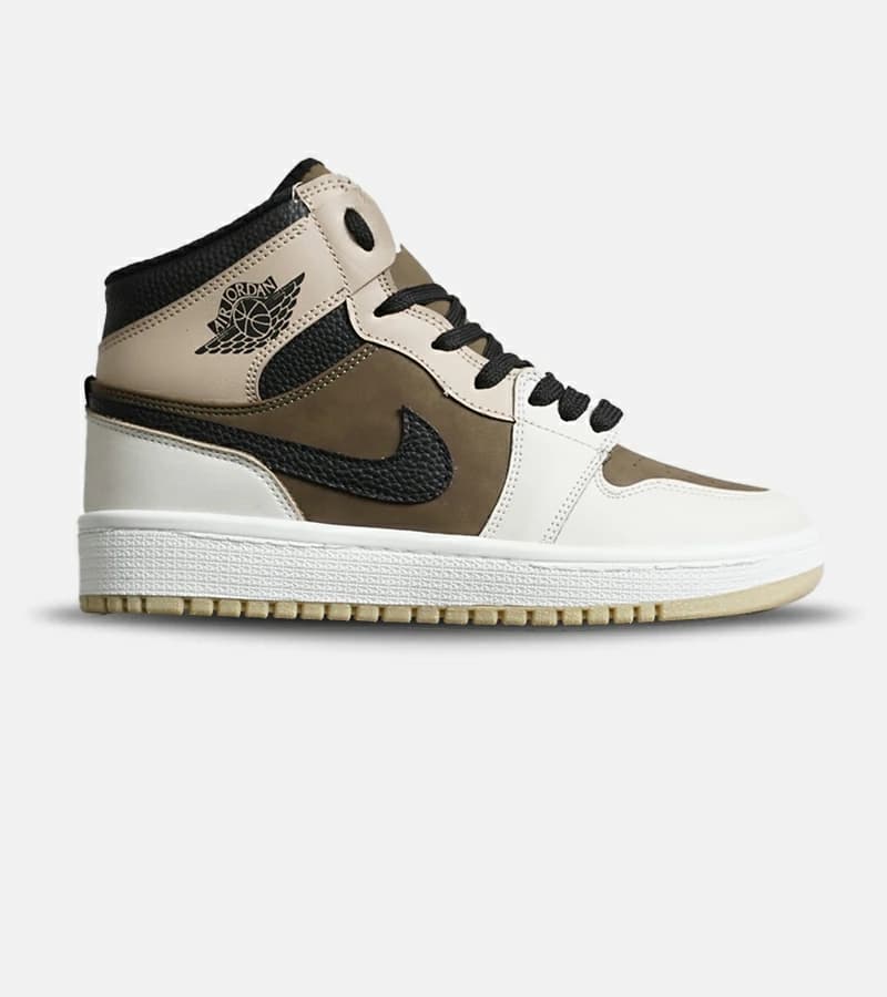 کفش کتانی ساقدار مردانه و زنانه کرم سبز NIKE jordan 1 | مدل 8142 — تصویر ۲