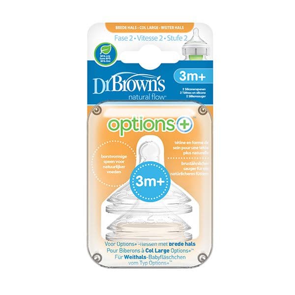 سرشیشه دو عددی +3 ماه ماسب شیشه عریض آپشن پلاس دکتر براون Drbrowns