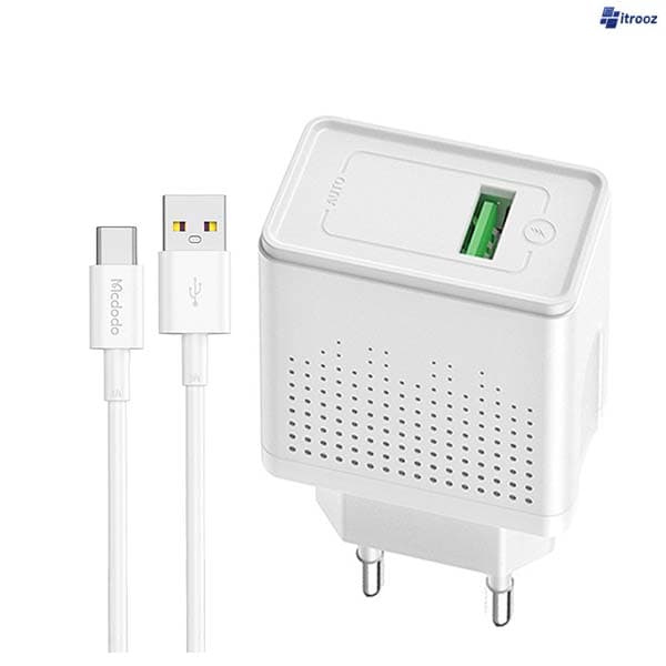 شارژر دیواری 18 وات Mcdodo CH-5750+کابل تایپ سی