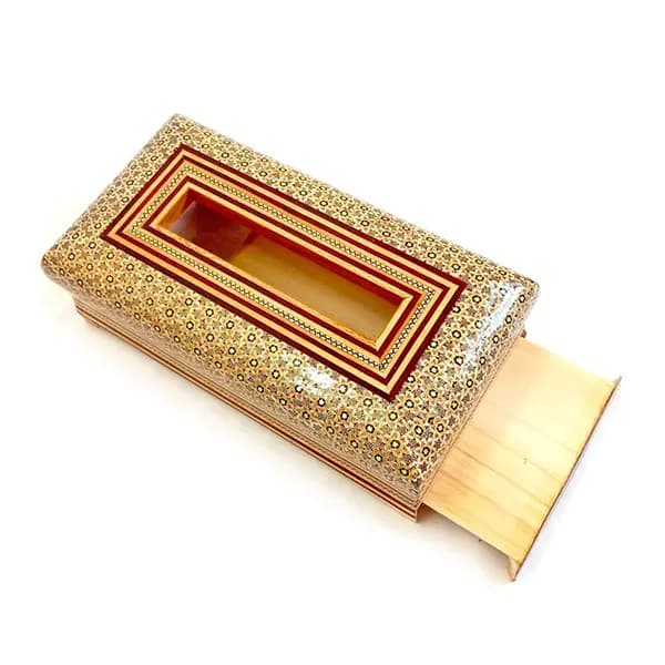 جعبه دستمال کاغذی خاتم کاری کد 85 — تصویر ۱۲