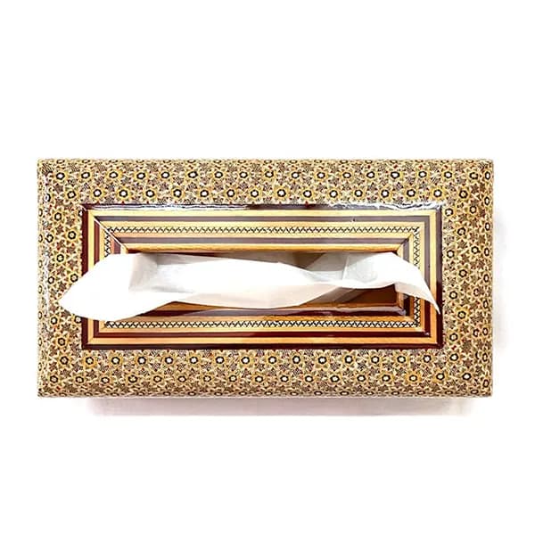 جعبه دستمال کاغذی خاتم کاری کد 85 — تصویر ۱۱