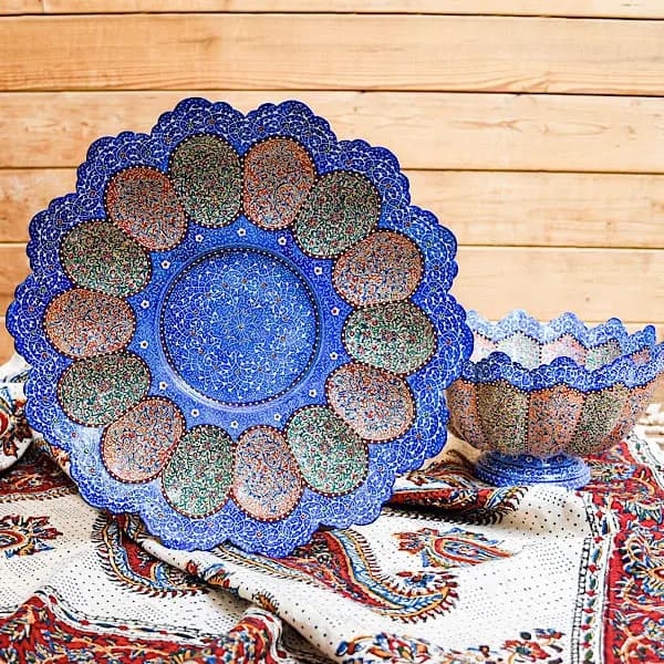 ست کاسه و بشقاب میناکاری کد 77 — تصویر ۹