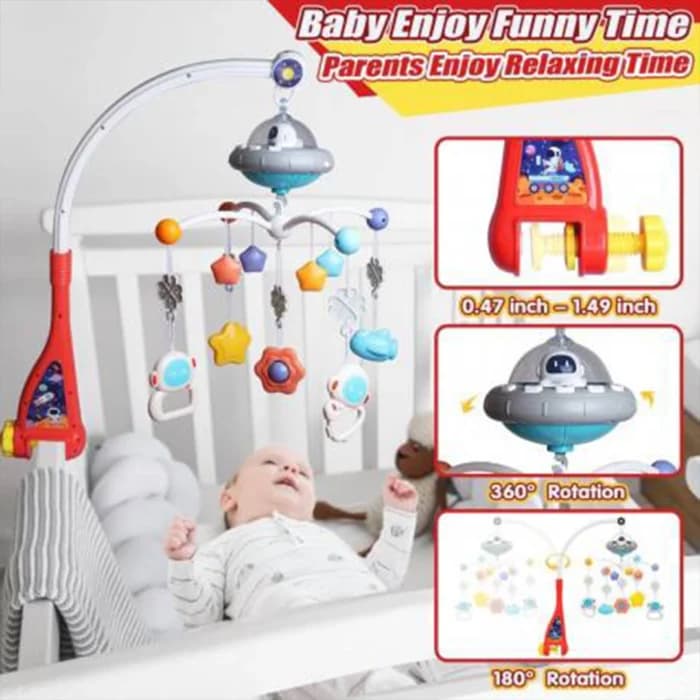 آویز تخت کودک موزیکال فضانورد هانگر Huanger کد He-0310 — تصویر ۱۲