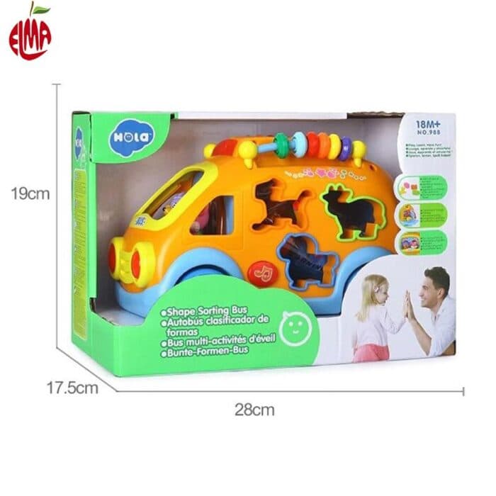 اتوبوس لگویی موزیکال 988 هولی تویز Huile Toys — تصویر ۹