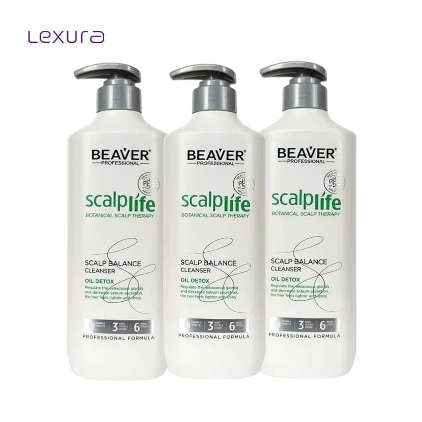 پک 3 عددی شامپو کنترل چربی و سم زدای بیور beaver — تصویر ۲