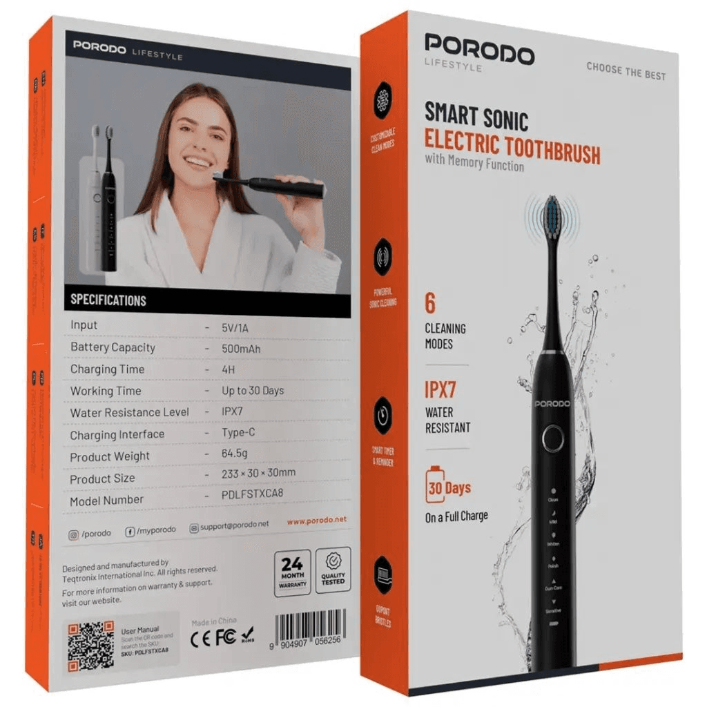 مسواک برقی هوشمند پرودو Porodo Smart Sonic Electric Toothbrush — تصویر ۷