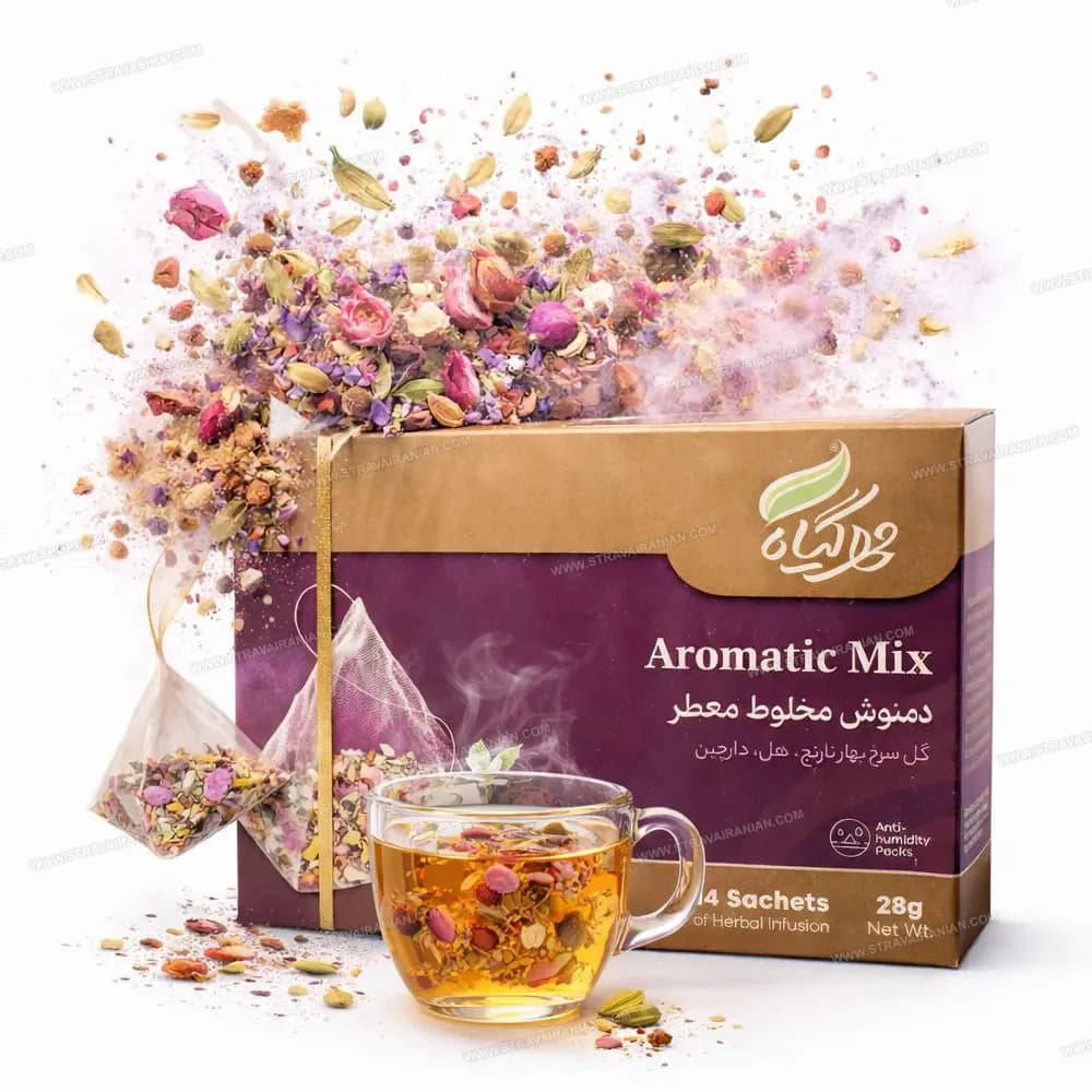 دمنوش مخلوط معطر مهرگیاه بسته ۱۴ عددی با بهترین قیمت + خرید