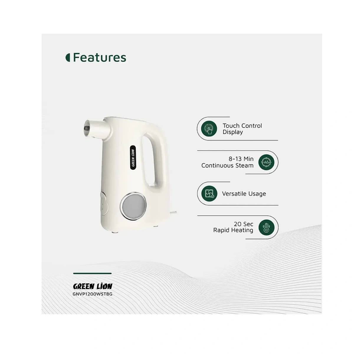 بخارشوی حرفه‌ای گرین لاین Vapor Pro1200W مدل GNVP1200WSTBG — تصویر ۷
