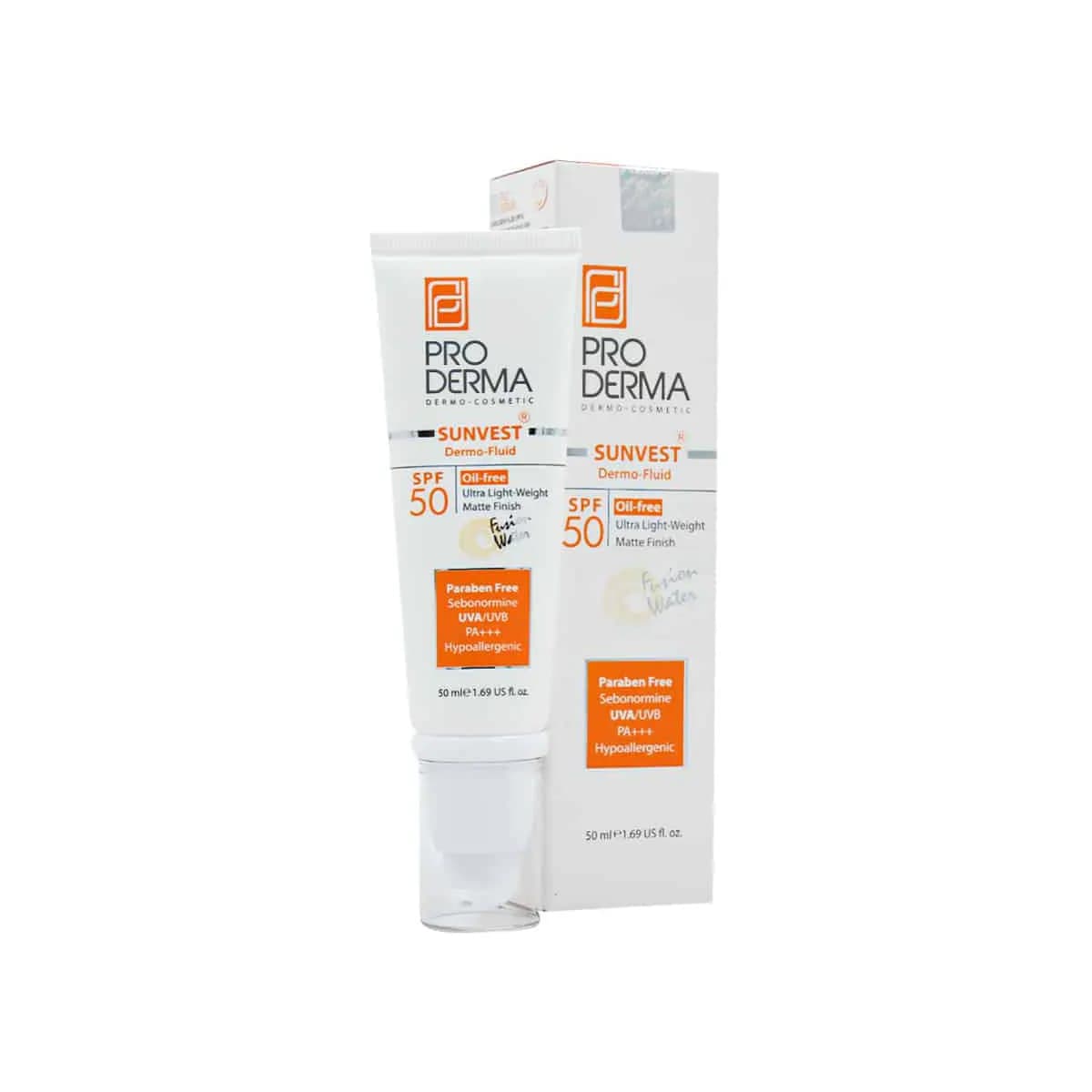 فلوئید ضد آفتاب فاقد چربی SPF 50 پرودرما مناسب پوست ‌های چرب و جوش دار 50 میلی لیتر — تصویر ۲