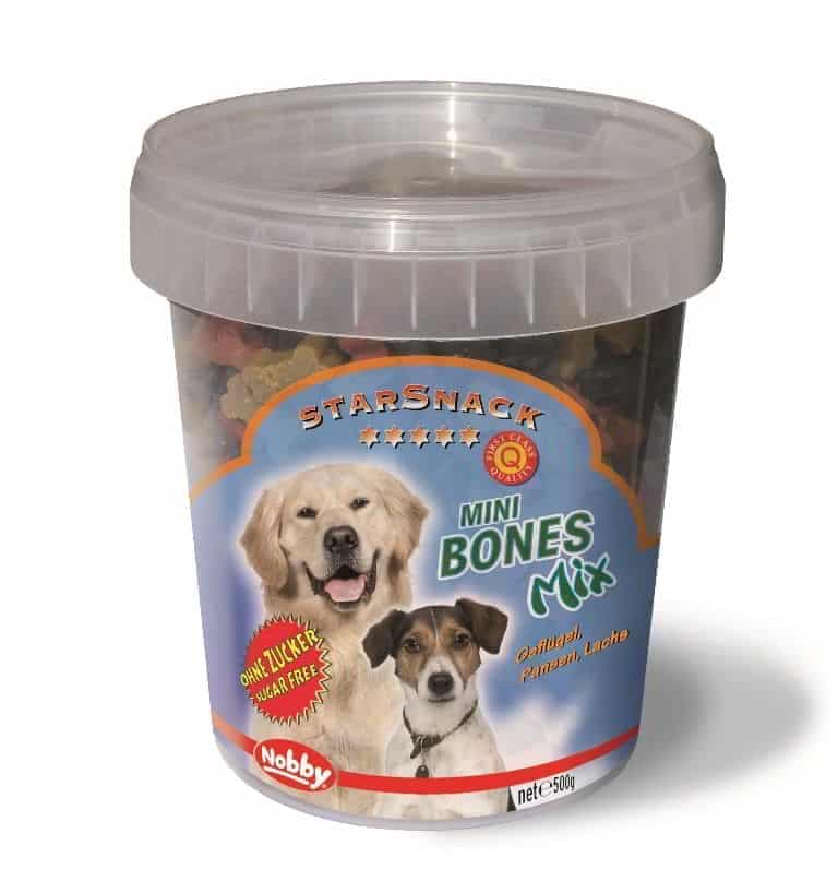 تشویقی سطلی سگ نوبی Nobby مدل Mini Bones Mix وزن 500 گرم