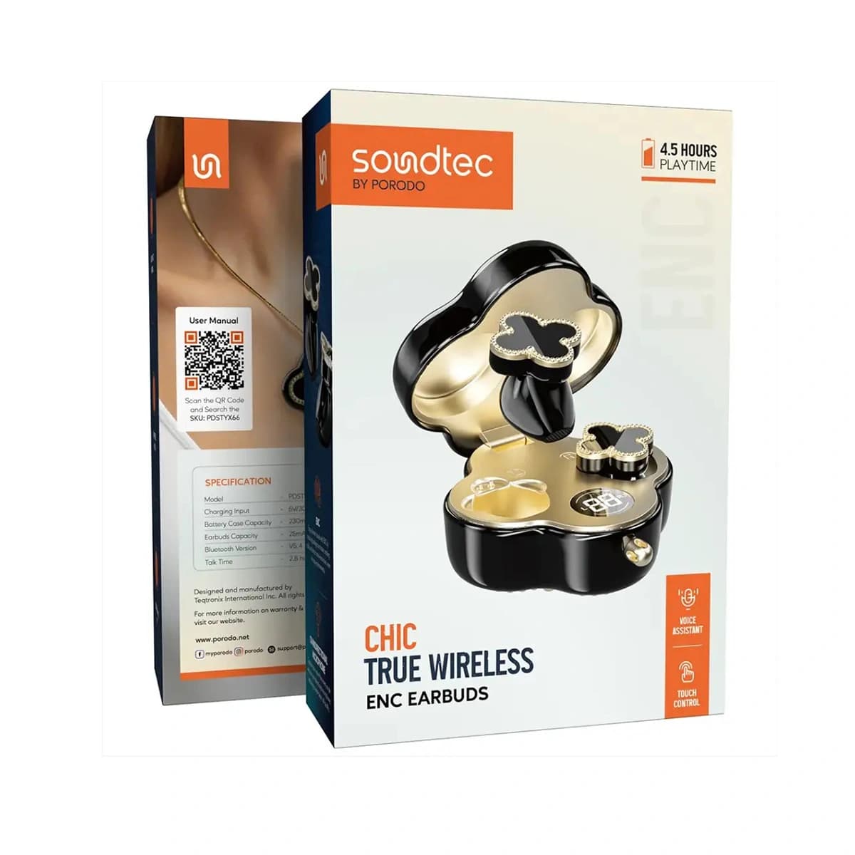 هندزفری بی‌سیم پرودو مدل Soundtec Chic — تصویر ۴