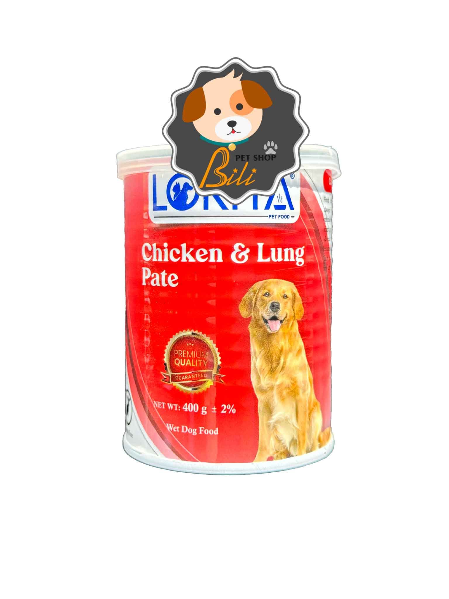 کنسرو سگ بالغ لوریتا با طعم مرغ و جگر سفید ۴۰۰ گرمی ـ LORITA DOG CHICKEN & LUNG PATE 400 GR