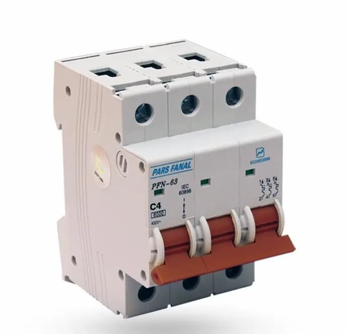 کلید مینیاتوری 4 آمپر سه پل پارس‌فانال PFN-3P-6KA MCB-4A