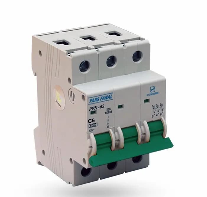 کلید مینیاتوری 6 آمپر سه پل پارس‌فانال PFN-3P-6KA MCB-6A