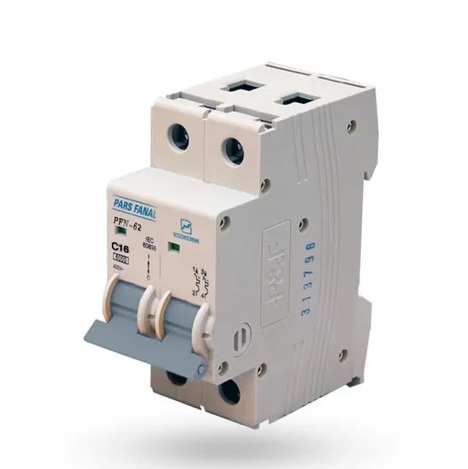 کلید مینیاتوری 16 آمپر دو پل پارسفانال PFN-2P-6KA MCB-16A