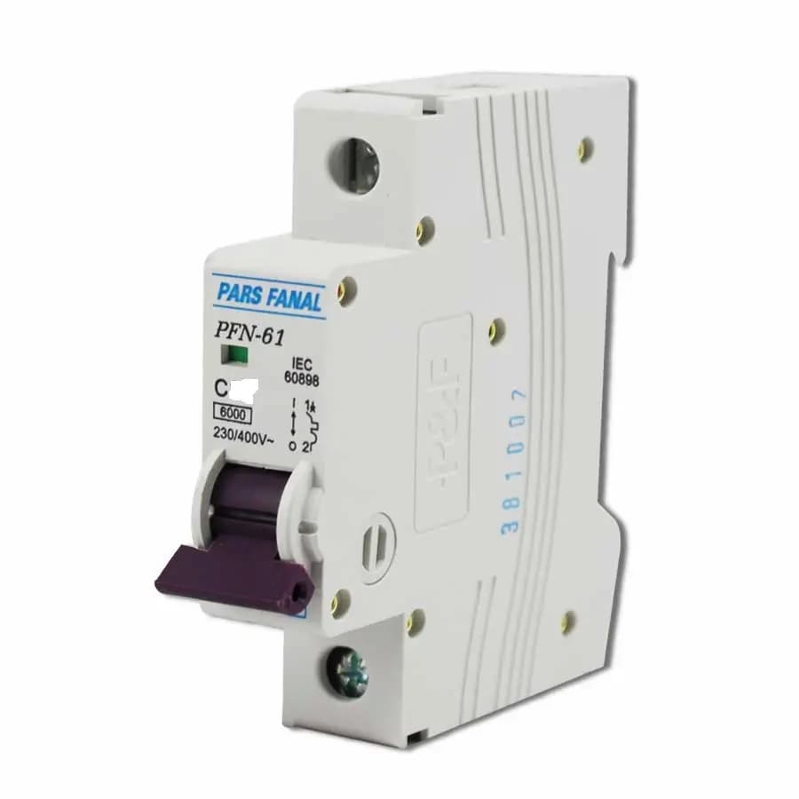 کلید مینیاتوری 1 آمپر تک‌فاز پارس‌فانال PFN-1P-6KA MCB-1A