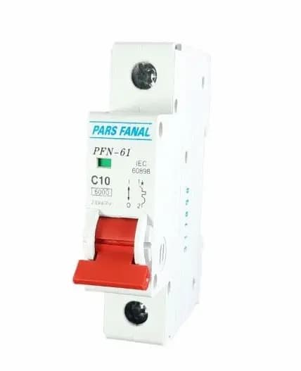 کلید مینیاتوری 10 آمپر تک‌فاز پارس‌فانال PFN-1P-6KA MCB-10A