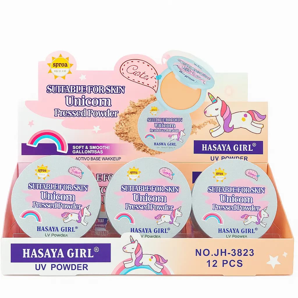 پنکک مدل یونیکورنی ضد آفتابدار SPF35 برند هاسیا شماره 01 | HASAYA GIRL