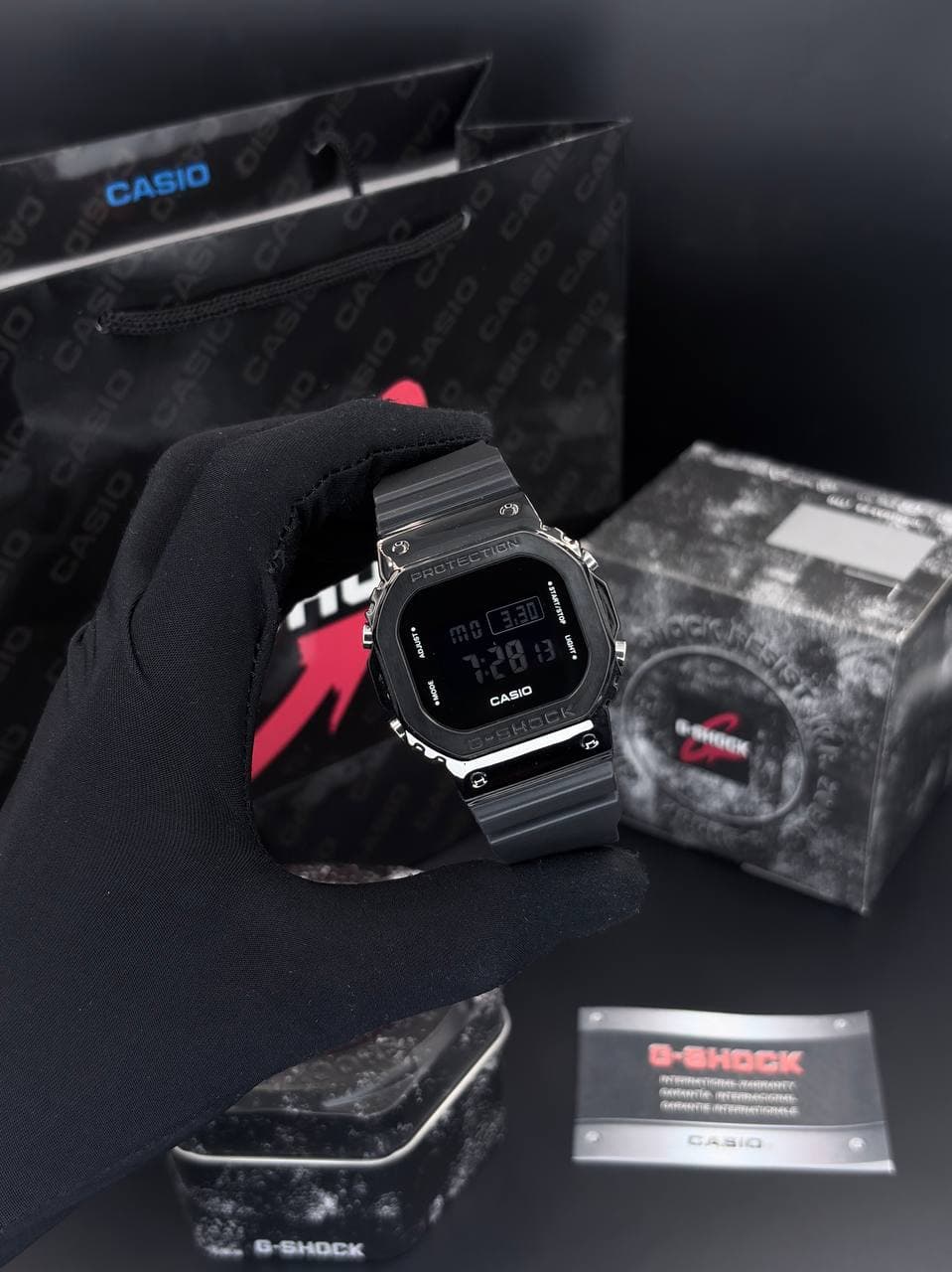 ساعت مچی کاسیو جی شاک قاب فلزی مشکی مدل GM-5600
