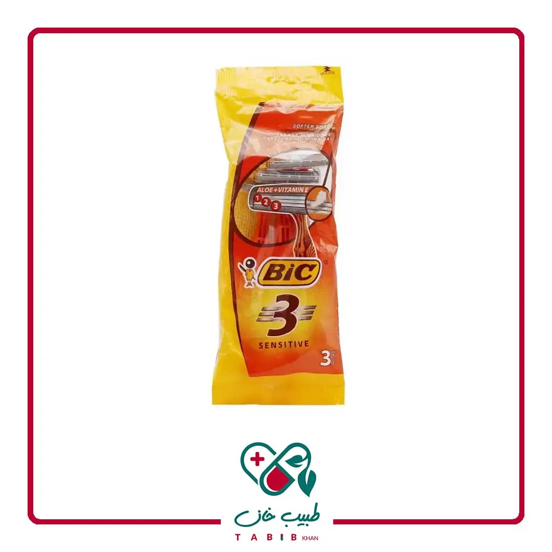 خود تراش (ژیلت) بیک مدل Sensitive بسته 3 عددی
