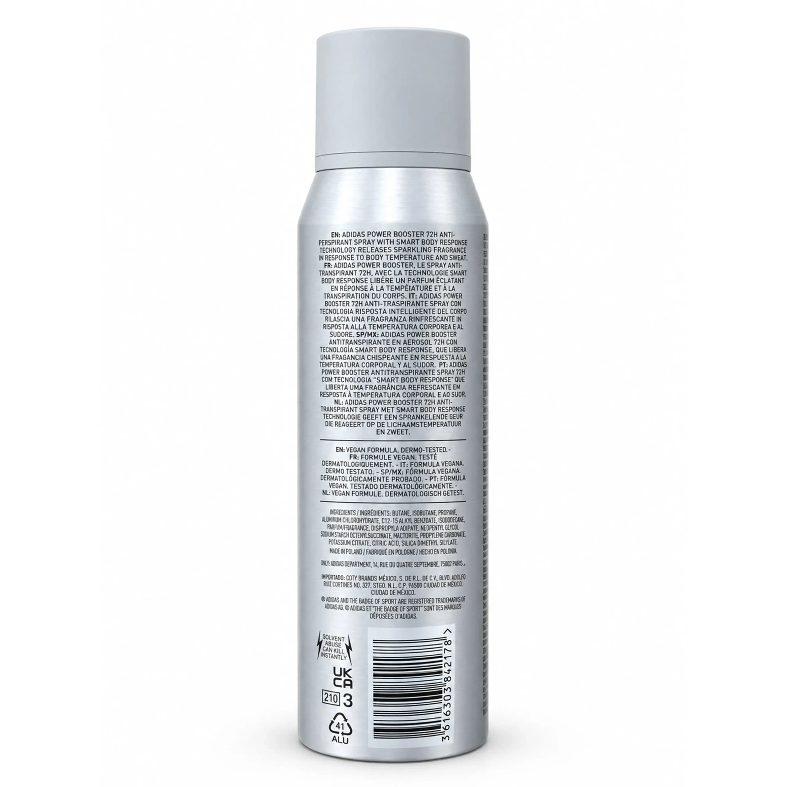 اسپری بدن مردانه آدیداس پاور بوستر Power Booster حجم 150 میل — تصویر ۵