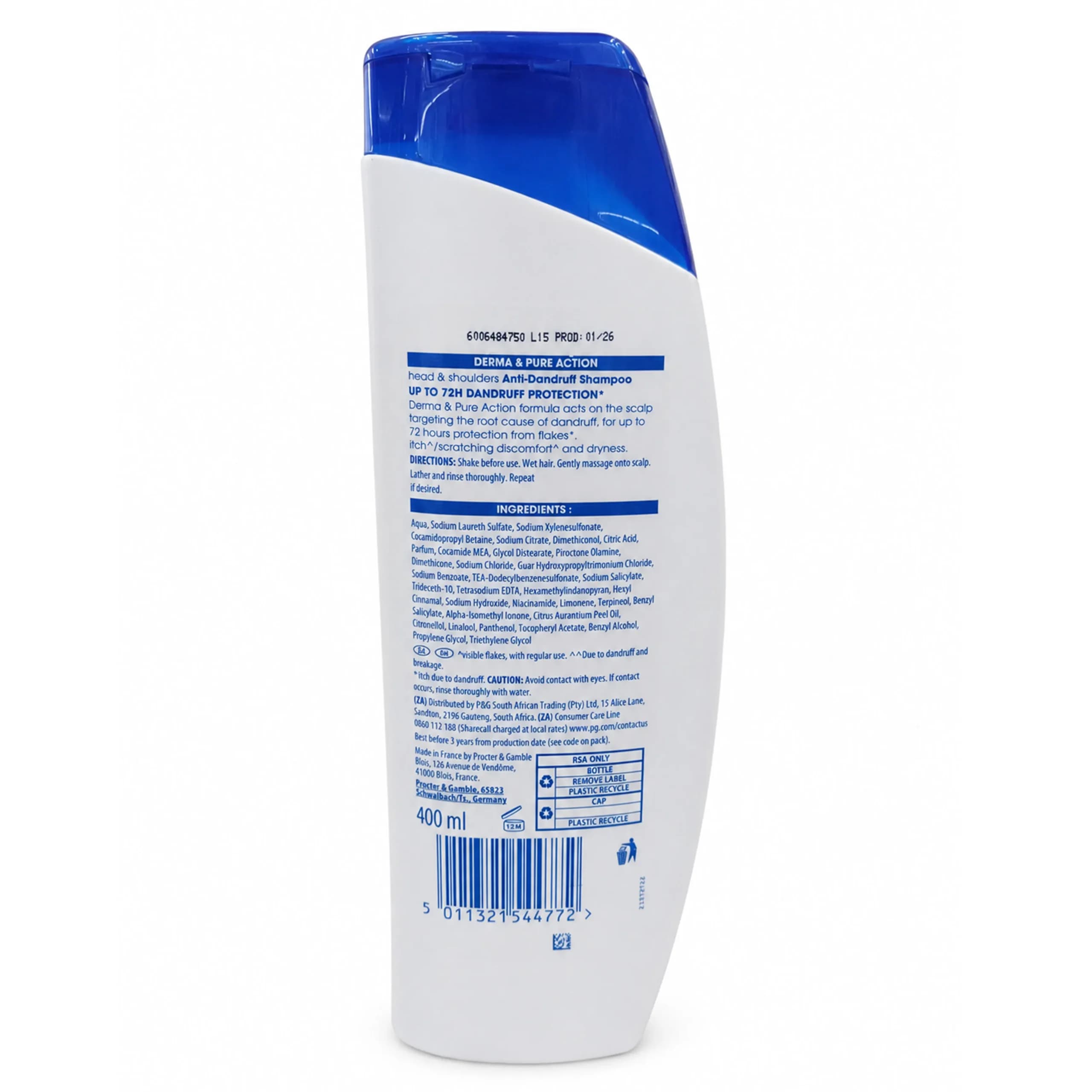 شامپو ضد ریزش مو هد اند شولدرز مدل Anti hair fall حجم 400 میل آلمانی — تصویر ۹