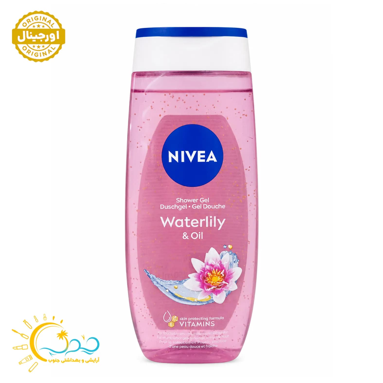 ژل شستشوی بدن زنانه نیوآ مدل Waterlily & Oil حجم ۲۵۰ میل