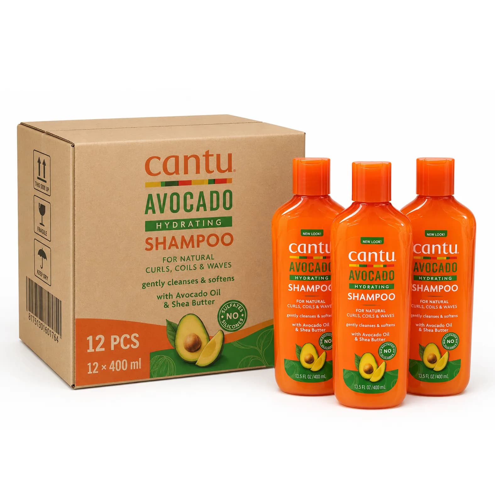 شامپو آبرسان موی فر آووکادو کانتو cantu حجم 400 میل | تعداد 6 عدد