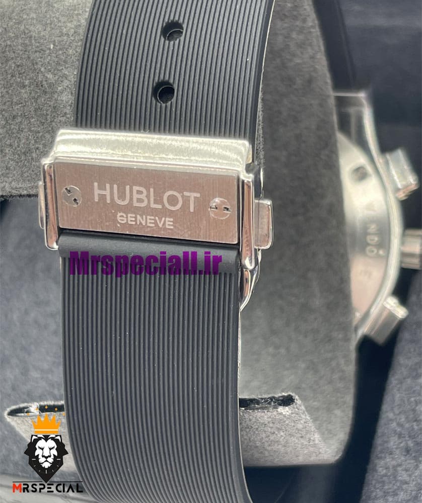 ساعت مچی مردانه هابلوت کرنوگراف بند رابر مشکی صفحه سفید HUBLOT BIG BANG 021480 — تصویر ۱۱