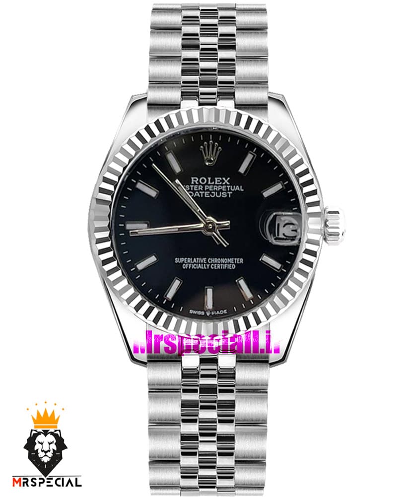 ساعت رولکس زنانه دیت جاست اتوماتیک استیل صفحه مشکی 021474 ROLEX DATEJUST — تصویر ۸