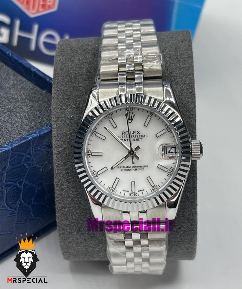 ساعت رولکس زنانه دیت جاست اتوماتیک استیل صفحه سفید 021473 ROLEX DATEJUST — تصویر ۹