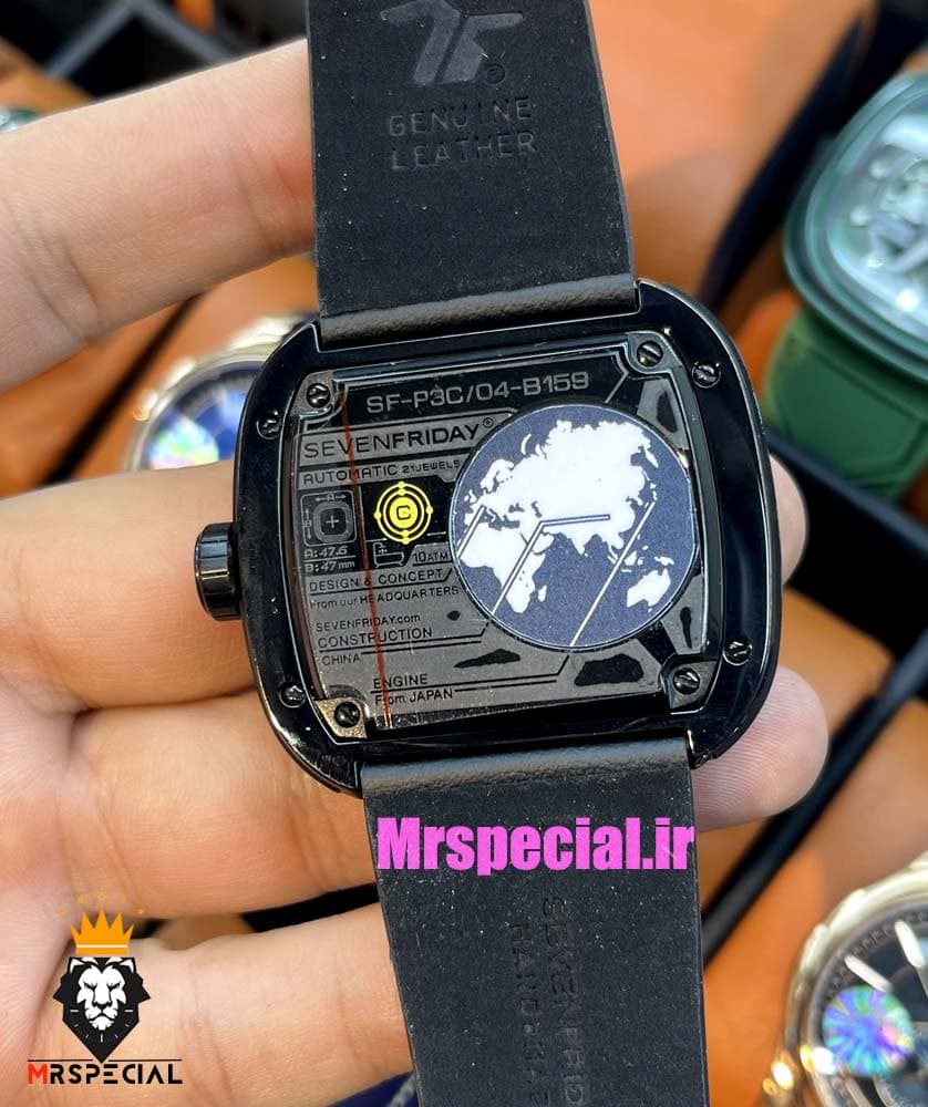 ساعت مچی مردانه سون فرایدی اتوماتیک بند رابر مشکی قرمز صفحه مشکی قرمز SEVENFRIDAY 021409 — تصویر ۱۰