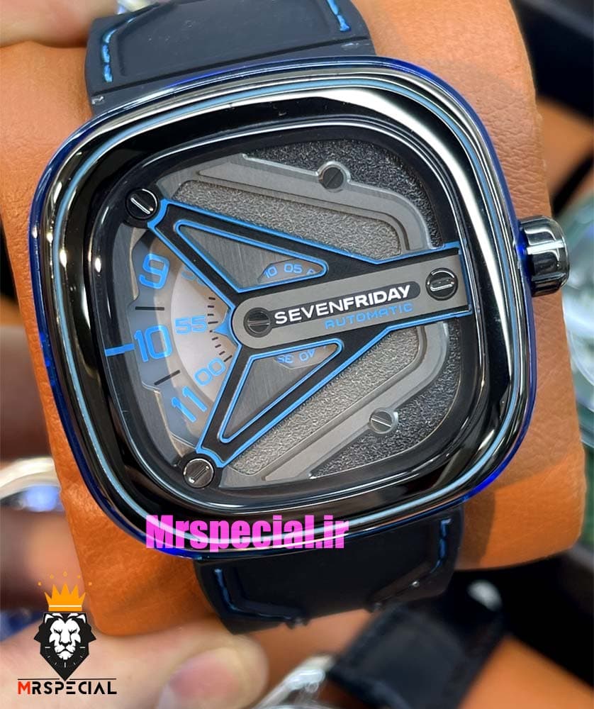 ساعت مچی مردانه سون فرایدی اتوماتیک بند رابر مشکی صفحه مشکی SEVENFRIDAY 021408 — تصویر ۸