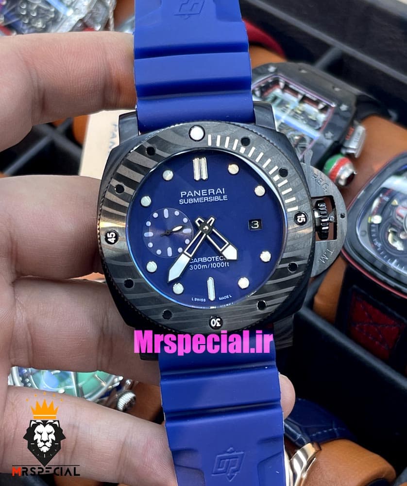 ساعت مردانه پنرای اتوماتیک بند رابر ابی صفحه ابی 021403 Panerai Luminor Submersible — تصویر ۳