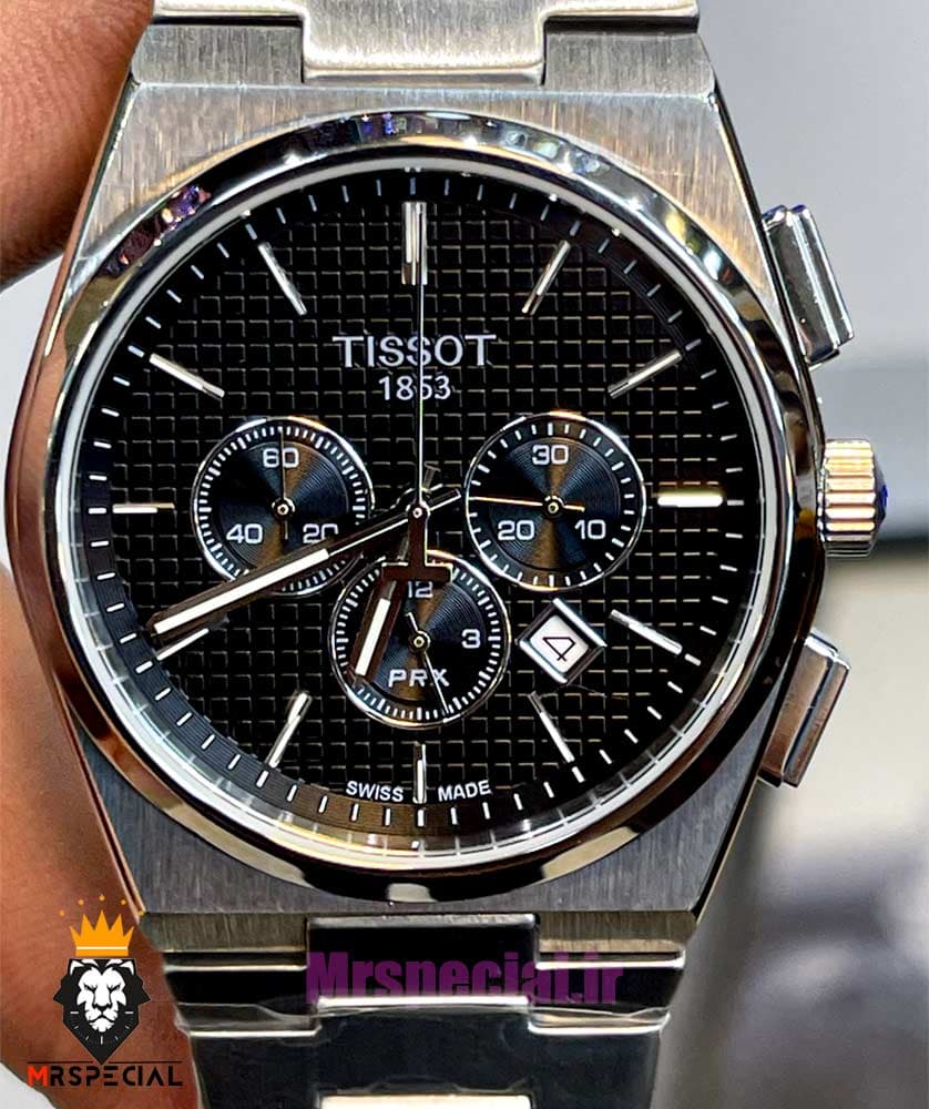 ساعت تیسوت مردانه مدل پی ار ایکس استیل کرنوگراف صفحه مشکی 021399 TISSOT PRX — تصویر ۳