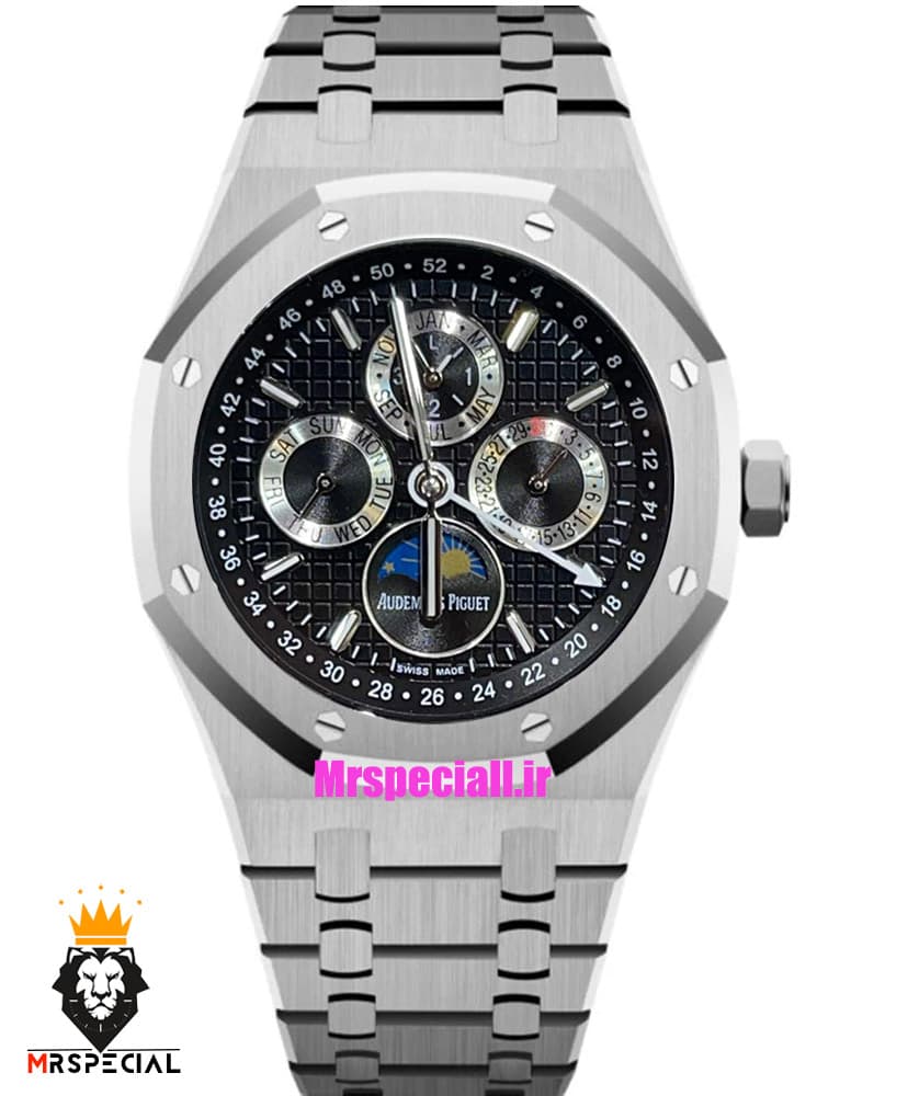 ساعت اودمار پیگه مردانه رویال اوک اتوماتیک صفحه مشکی AUDEMARS PIGUET ROYAL Oak 021338