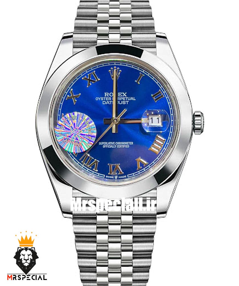 ساعت رولکس مردانه مدل دیت جاست اتوماتیک استیل صفحه ابی 021303 ROLEX DATEJUST