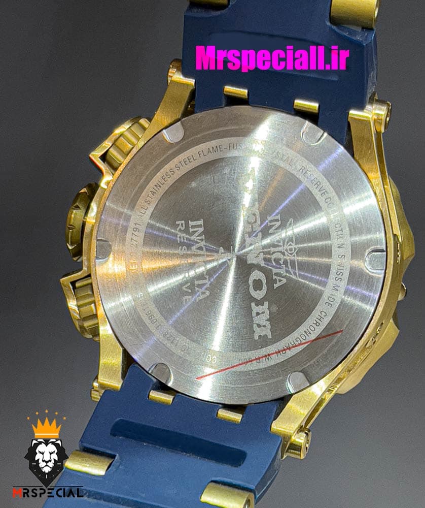 ساعت اینویکتا مردانه هیبرید طلایی کرنوگراف بند رابر ابی INVICTA Hybrid 021298 — تصویر ۱۱