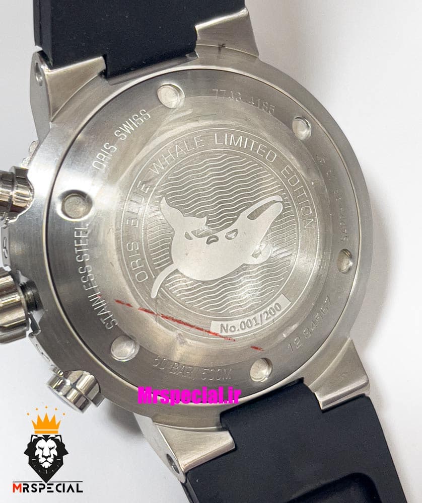 ساعت اوریس مردانه کرنوگراف بند رابر صفحه سبز یشمی 021296 ORIS WATCH — تصویر ۶