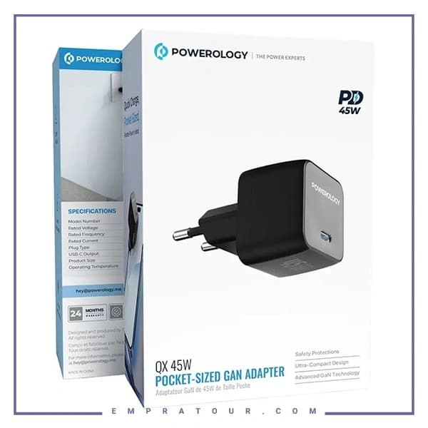 آداپتور شارژ 45وات پاورولوژی PWCUQC056 — تصویر ۹