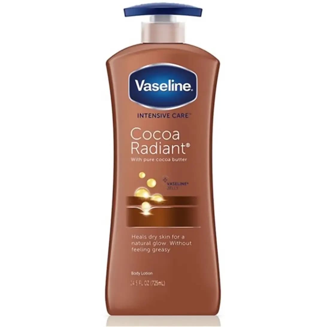 لوسیون وازلین vaseline مدل کاکائو cocoa radiant پمپی 725میل — تصویر ۱۱