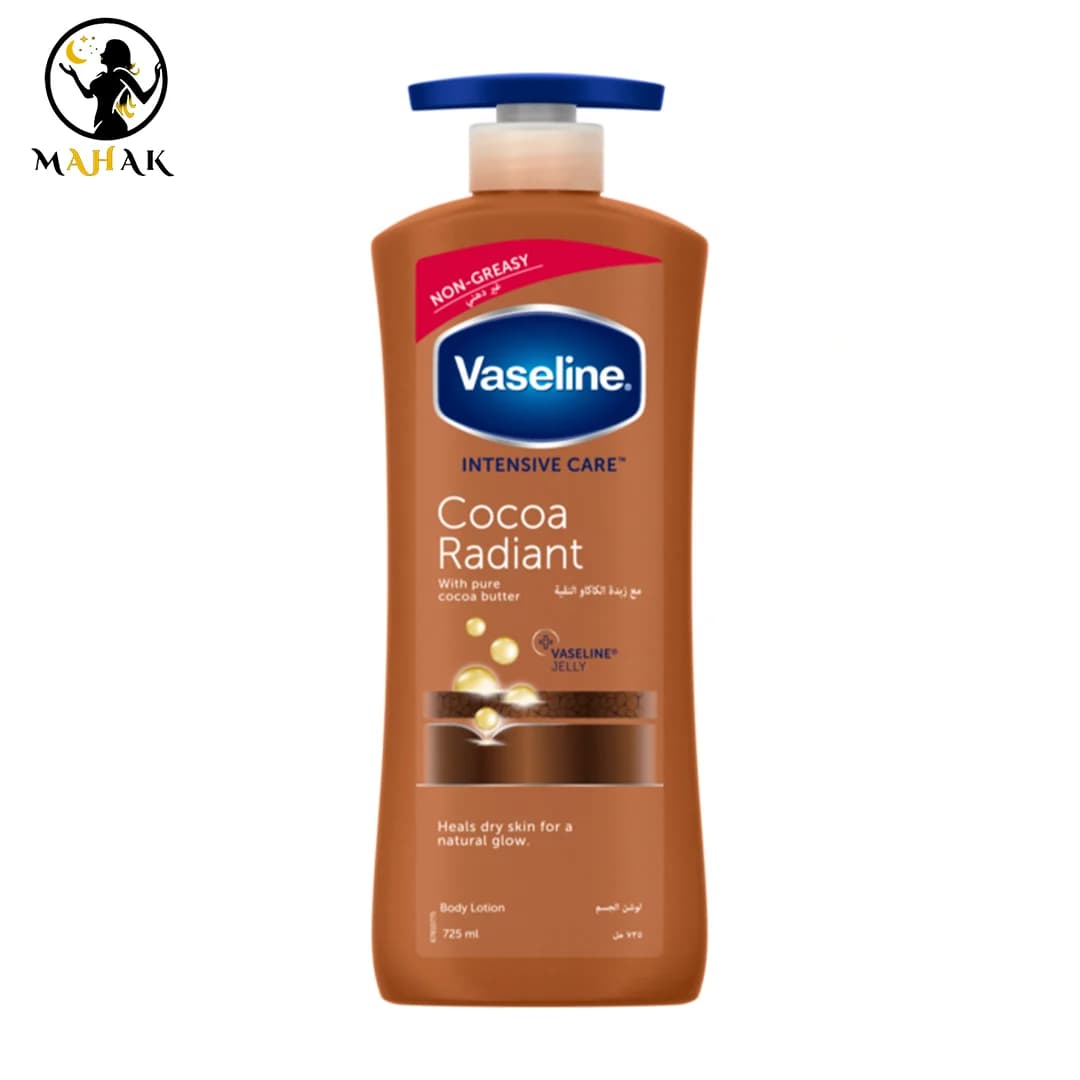 لوسیون وازلین vaseline مدل کاکائو cocoa radiant پمپی 725میل — تصویر ۲