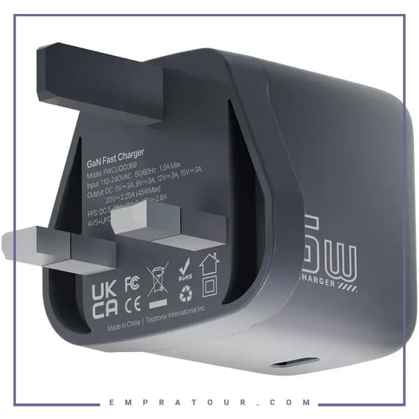 آداپتور شارژ 45 وات پاورولوژی PWCUQC069 — تصویر ۸