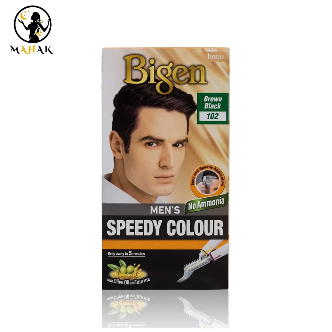 کیت رنگ موی سریع مردانه بیگن شماره 102 رنگ BROWN BLACK — تصویر ۲
