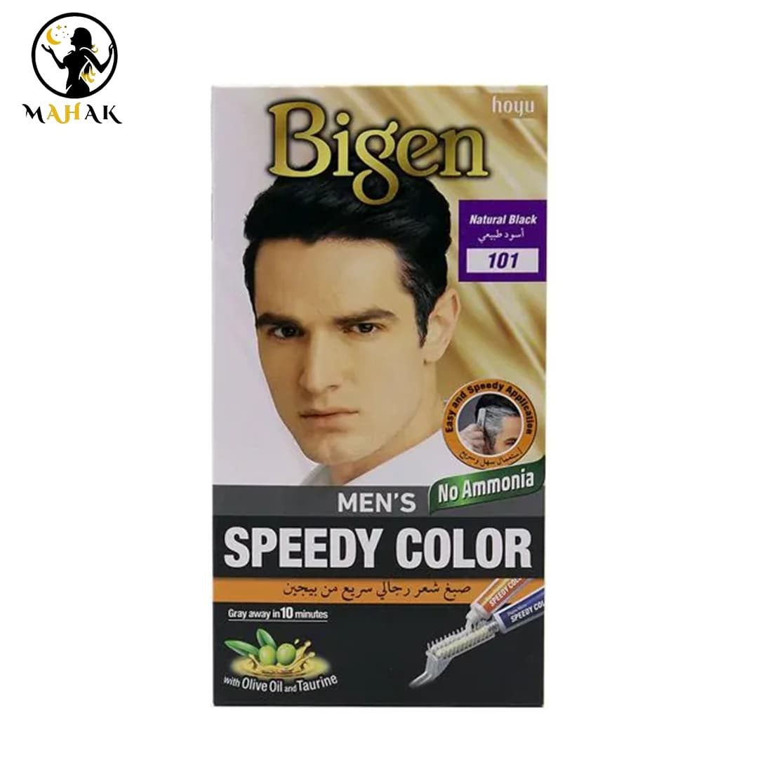 کیت رنگ موی سریع مردانه بیگن شماره 101 رنگ natural black — تصویر ۲