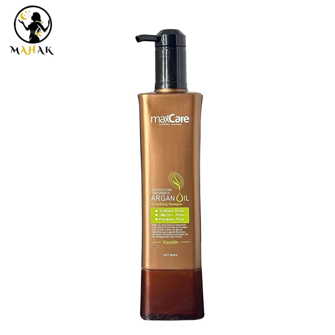 شامپو بدون سولفات روغن آرگان مکس کر MAXCARE برای موهای کراتینه