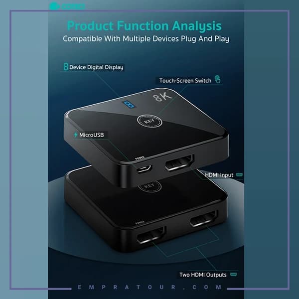 تبدیل و سوییچر 2به1 HDMI کوتسی OF-036 — تصویر ۶