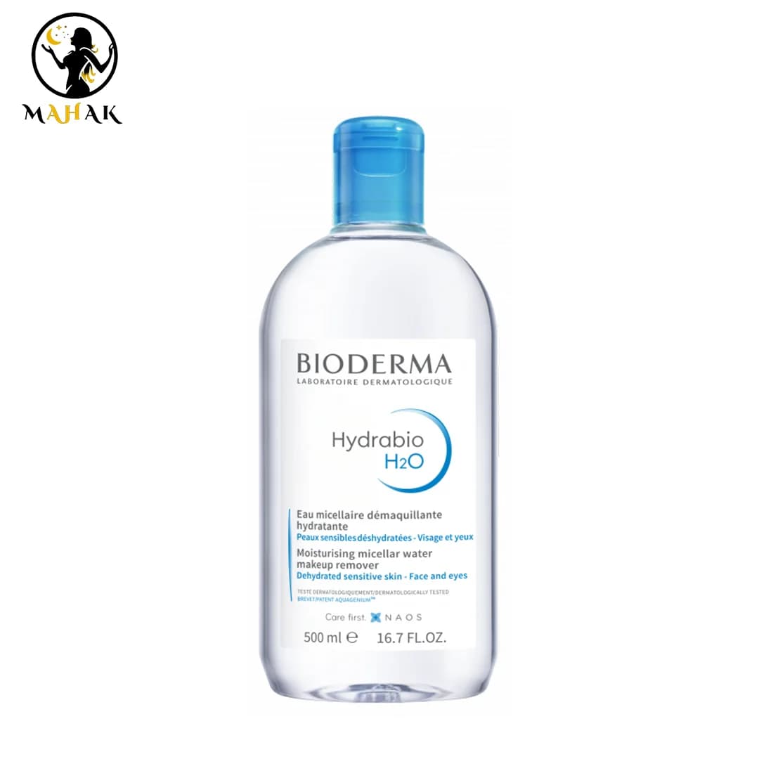 میسلار واتر پاک کننده آرایش پوست خشک آبی بایودرما مدل BIODERMA Hydrabio H20 — تصویر ۹